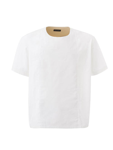 Chic Oversized White Cotton Tee with Unique Button Detail